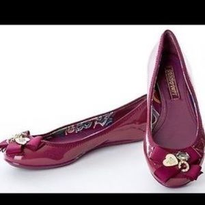 Coach Poppy patent leather embellished flats